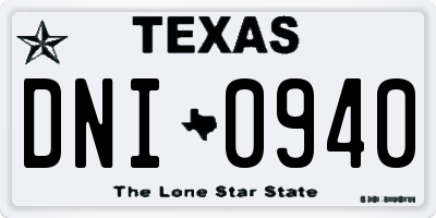TX license plate DNI0940