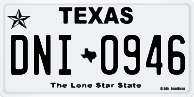 TX license plate DNI0946
