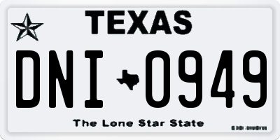 TX license plate DNI0949