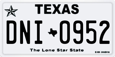 TX license plate DNI0952