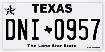 TX license plate DNI0957