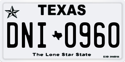 TX license plate DNI0960