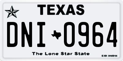 TX license plate DNI0964