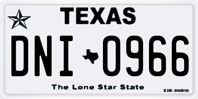 TX license plate DNI0966