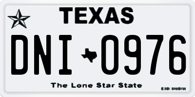 TX license plate DNI0976