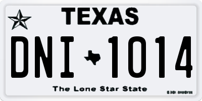 TX license plate DNI1014