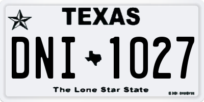 TX license plate DNI1027
