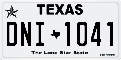 TX license plate DNI1041