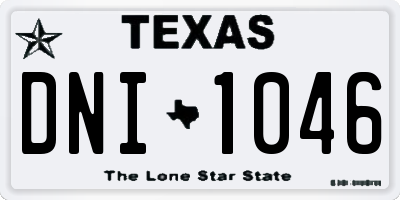 TX license plate DNI1046