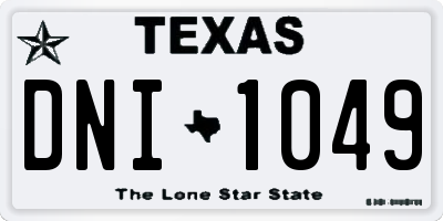 TX license plate DNI1049