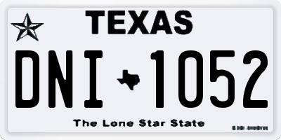 TX license plate DNI1052