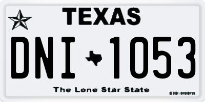 TX license plate DNI1053