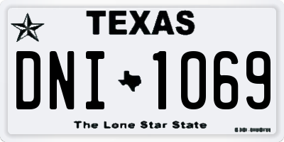 TX license plate DNI1069
