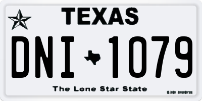 TX license plate DNI1079