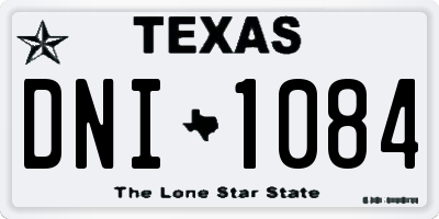 TX license plate DNI1084