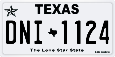 TX license plate DNI1124