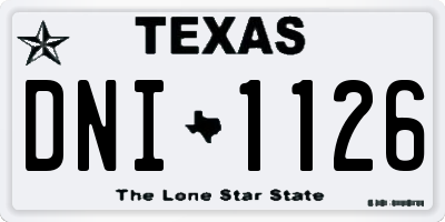 TX license plate DNI1126