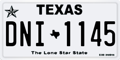 TX license plate DNI1145