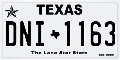 TX license plate DNI1163