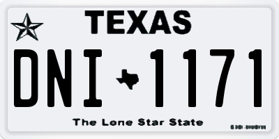 TX license plate DNI1171