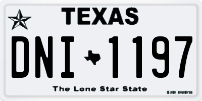 TX license plate DNI1197