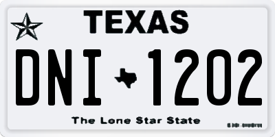 TX license plate DNI1202