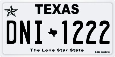 TX license plate DNI1222
