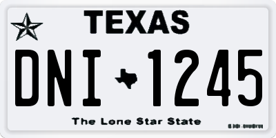 TX license plate DNI1245