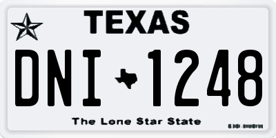 TX license plate DNI1248
