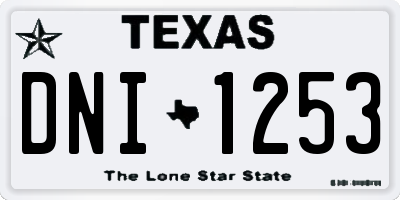 TX license plate DNI1253