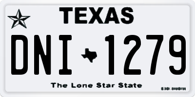 TX license plate DNI1279