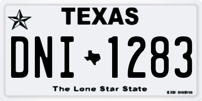 TX license plate DNI1283