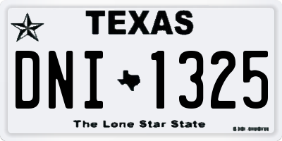 TX license plate DNI1325