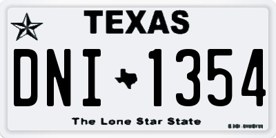 TX license plate DNI1354