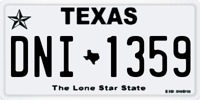 TX license plate DNI1359