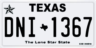 TX license plate DNI1367