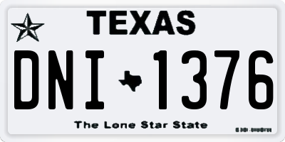 TX license plate DNI1376