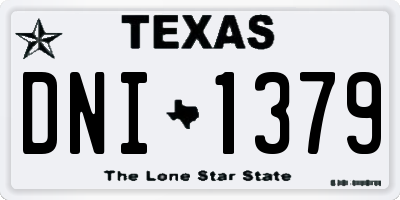 TX license plate DNI1379