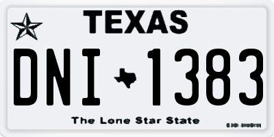 TX license plate DNI1383