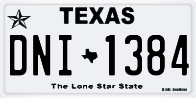 TX license plate DNI1384