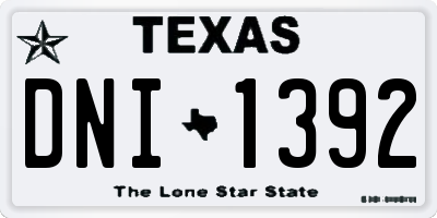TX license plate DNI1392