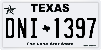 TX license plate DNI1397