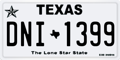 TX license plate DNI1399