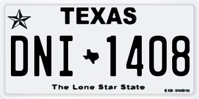 TX license plate DNI1408