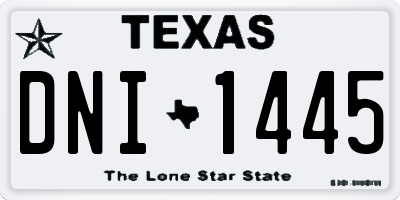 TX license plate DNI1445