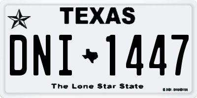 TX license plate DNI1447
