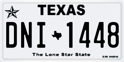 TX license plate DNI1448