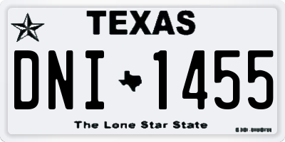 TX license plate DNI1455