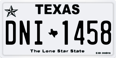 TX license plate DNI1458