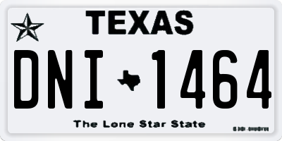 TX license plate DNI1464
